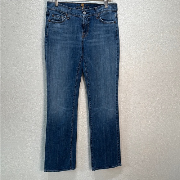 7 For All Mankind Women's Size‎ 30  Blue Denim Bootcut Low Rise Jeans - Picture 1 of 12